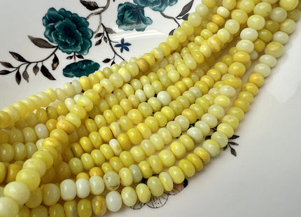 8 mm Smooth Rondelle Multi Yellow Color Opal Gemstone Beads Genuine Natural Peruvian Multi Yellow Opal 8 Inches Strand #4449