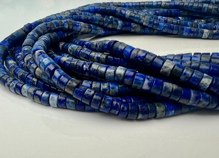 2x4mm Natural Multi Blue Lapis Heishi Rondelle Shape Genuine Lapis Discs Gemstone Loose Beads 15.5 Inches Strand #4447