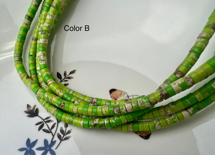 2x4mm Mixed Multi Color Impression Jasper Heishi Rondelle Shape Gemstone Beads 15.5 Inches #4446