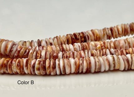 10 mm AAA Natural Purple Red Spiny Oyster Shell Heishi Rondelle Shape Genuine Beautiful Natural Spiny Oyster Beads 16 Inch Strand #4451