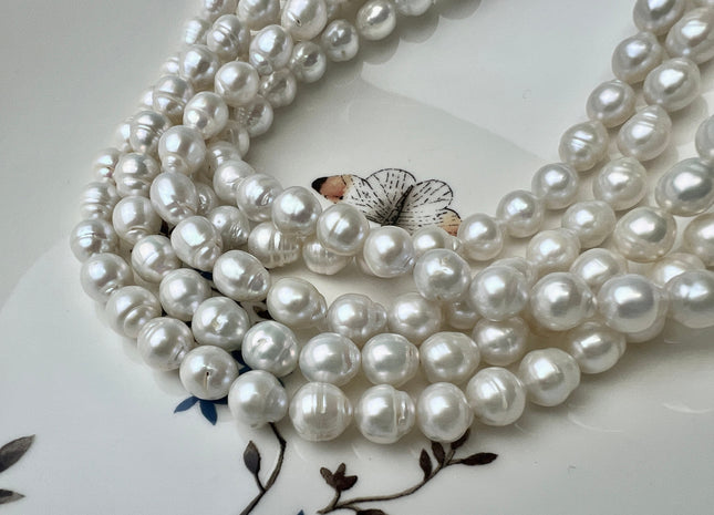 WHOLESALE 8 mm Gray Or Natural White Baby Edison Baroque Freshwater Pearls Beads Genuine Freshwater Edison Pearls #1434