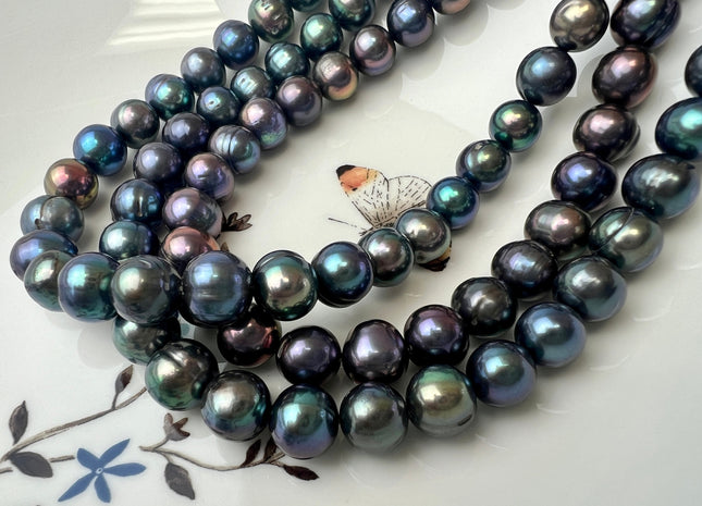 12-12.5 mm Peacock Potato Freshwater Pearl Beads Genuine Large Size Peacock Freshwater Pearls #1364