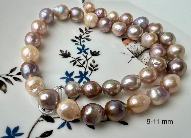 8-10 mm AAAA Very Rare Natural Multi Mauve Pink Color Edison Baroque Freshwater Pearls Top Quality High Luster Edison Pearls #1970