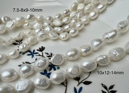 32/40/54/64/90 Inches 9-10x11-12 mm Natural White Color Hand Knotted Rice Nugget Pearl Necklaces Long Pearl Necklace #811