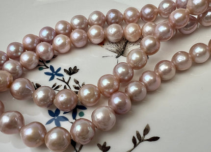 9-10 mm AAA Half Strand Large Hole Natural Or Gray Baroque Pearl 2.2 mm Hole Genuine Freshwater High Quality Round Edison Pearl Beads #1248