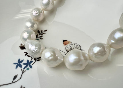 15-17 mm AAAAA Jumbo Baroque Natural White Freshwater Pearls Super High Luster Large White Baroque Pearls #716