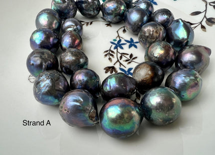 13-17 mm AAA Limited Jumbo Size Rainbow Peacock Color Baroque/Edison Freshwater Pearl Extra Shiny Genuine Baroque Freshwater Pearl #1462