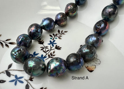 13-17 mm AAA Limited Jumbo Size Rainbow Peacock Color Baroque/Edison Freshwater Pearl Extra Shiny Genuine Baroque Freshwater Pearl #1462