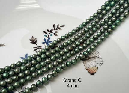 3-5 mm AA Green Color Potato/Rice Freshwater Pearl Beads Genuine Tiny Freshwater Pearl Beads #P2541