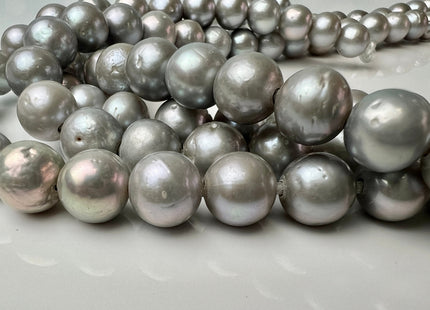 9.5-11 mm AAA Half/Full Strand Large Hole Very Rare Gray Color Edison Pearl Beads Hole Size 2.1mm Genuine Edison Pearl #P2549