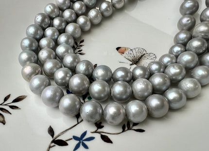 9.5-11 mm AAA Half/Full Strand Large Hole Very Rare Gray Color Edison Pearl Beads Hole Size 2.1mm Genuine Edison Pearl #P2549