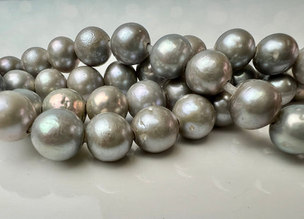 9.5-11 mm AAA Half/Full Strand Large Hole Very Rare Gray Color Edison Pearl Beads Hole Size 2.1mm Genuine Edison Pearl #P2549