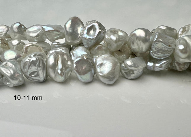 8-11 mm Natural White Keshi Nugget Freshwater Pearl Beads Center Drilled Genuine Freshwater Keshi Nugget Pearl #1515