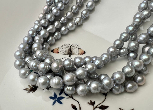 WHOLESALE 8 mm Gray Or Natural White Baby Edison Baroque Freshwater Pearls Beads Genuine Freshwater Edison Pearls #1434