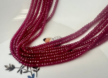 1x2mm 2x3mm Faceted Rondelle Red Ruby Gemstone Beads 15.5 Inches #4461