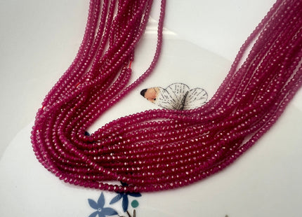 1x2mm 2x3mm Faceted Rondelle Red Ruby Gemstone Beads 15.5 Inches #4461