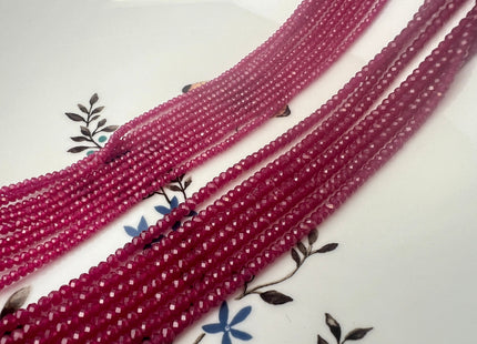 1x2mm 2x3mm Faceted Rondelle Red Ruby Gemstone Beads 15.5 Inches #4461