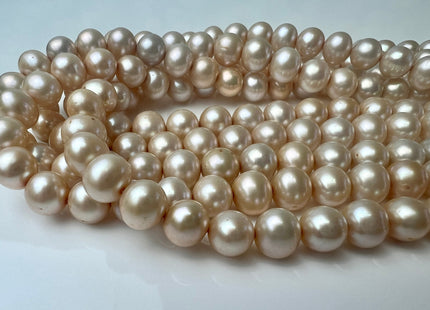 7.5-8 mm AA Pale Beige Champagne Semi Round Freshwater Pearl Beads Genuine Freshwater Pearl  #P2552