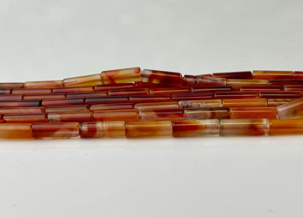 4x13-14 mm Tube Shape Natural Carneline Gemstone Beads 15.5 Inches Strand #4463