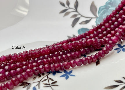 5mm Smooth Rondelle Red Ruby Genuine Gemstone Beads 15 Inches #4465