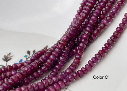 5mm Smooth Rondelle Red Ruby Genuine Gemstone Beads 15 Inches #4465