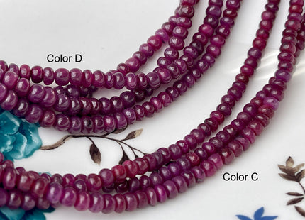 5mm Smooth Rondelle Red Ruby Genuine Gemstone Beads 15 Inches #4465