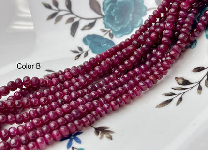 5mm Smooth Rondelle Red Ruby Genuine Gemstone Beads 15 Inches #4465