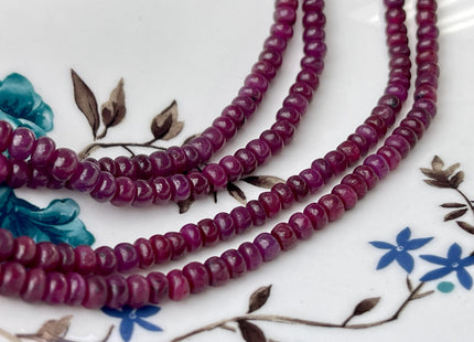 5mm Smooth Rondelle Red Ruby Genuine Gemstone Beads 15 Inches #4465