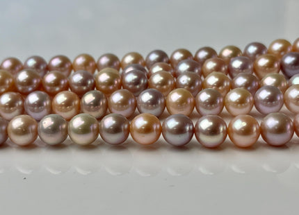 8.5-9 mm AAAA Very Rare Natural Mixed Mauve Pink Freshwater Perfect Round Edison Pearl Bead High Luster Genuine Edison Pearl 48 Beads #P2558