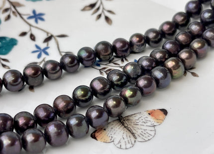 9-10mm OR 11-12 mm Dark Peacock Potato Freshwater Pearl Beads Genuine Pearl Beads Peacock Freshwater Pearls Cultured Freshwater Pearls #534