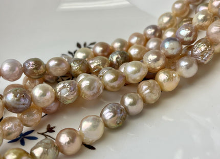 9-11mm AAA Half Strand Large Hole Rare Multi Mauve Pink W/Gold Sheen Edison Baroque Pearl Beads Hole Size 1.2mm/1.5mm/2.2mm 20 Beads #P2560