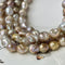 10-13mm 12-15mm Natural Mauve Pink With Iridescent Green Color Baroque Freshwater Pearl Beads Rare High Luster Genuine Baroque Pearls #1588