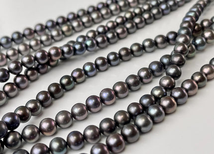 6 mm AAA Dark Gray Peacock Color Freshwater Pearl Bead Genuine Peacock Round Freshwater Pearls 65 Beads #P2565