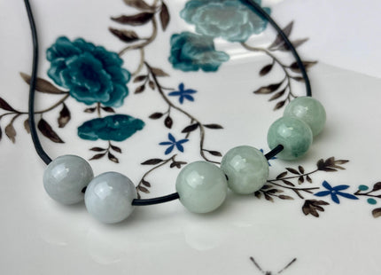 One Piece 12 mm Natural Color Smooth Round Shape Burmese Jade Beads 2.0 mm Hole Large Hole Burmese Jade Loose Beads #4468