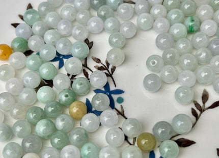 5 Piece 5mm 6mm 7mm 9mm Natural Color Smooth Round Shape Burmese Jade Beads #4470