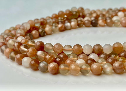 6mm 8mm 10mm AAA Natural Multicolor Moonstone Natural White Peach Pink Gray Color High Quality Moonstone Smooth Round Gemstone Beads #4471