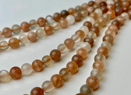 6mm 8mm 10mm AAA Natural Multicolor Moonstone Natural White Peach Pink Gray Color High Quality Moonstone Smooth Round Gemstone Beads #4471