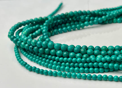 2mm 3mm 4mm Smooth Round Turquoise Gemstone Beads Blue Green Gemstone Beads 15.5 Inches Strand #4469