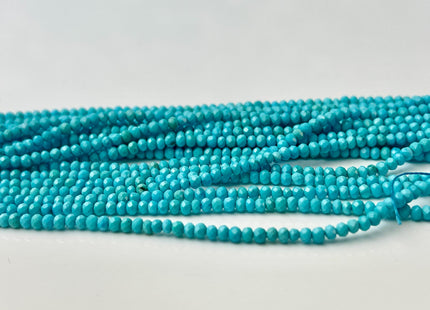 1x2-2.5 mm Faceted Rondelle Turquoise Beads 15 Inches Strand #4472