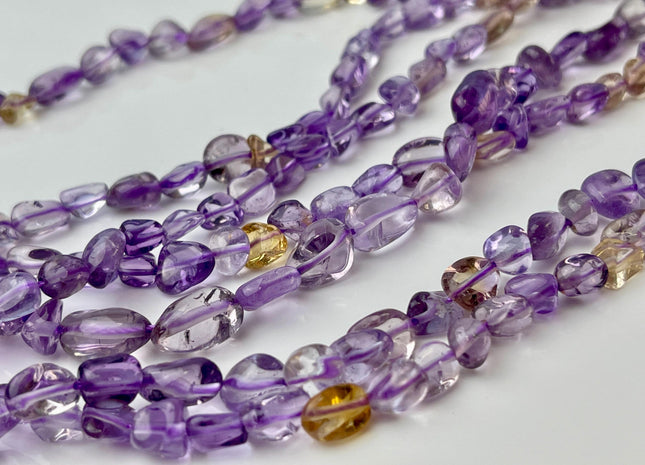6-10x7-12 mmNatural Purple Yellow Color Ametrine Gemstone Irregular Nugget Beads Genuine Ametrine Irregular Nugget Gemstone Beads #4473