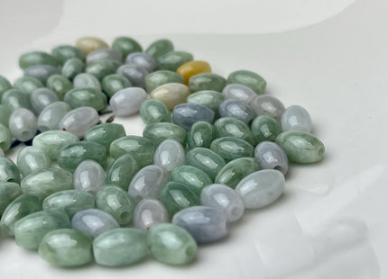 3 Pieces 6x10 mm Natural Color Smooth Barrel Shape Burmese Jade Beads 2.0 mm Hole Large Hole Jade Loose Beads #4477