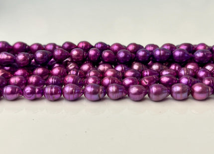 7-8x8-9 mm Dark Purple Pink Baroque Freshwater Pearl Beads Genuine Dark Purple Pink Color Baroque Freshwater Pearls 47-48 Pieces #P2569