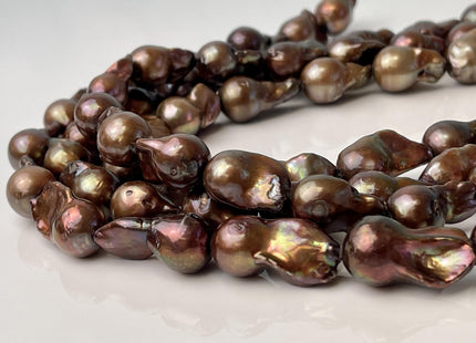 12-13x20-22 mm AA Copper Brown Freshwater Pearl Beads Genuine Freshwater Baroque Pearls #P2573