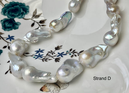 One-Of-A-Kind 15-20x23-31 mm Large Baroque Freshwater Pearl Beads Genuine Natural White and Seaweed Pink Freshwater Baroque Pearls #P2572