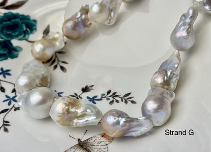 One-Of-A-Kind 15-20x23-31 mm Large Baroque Freshwater Pearl Beads Genuine Natural White and Seaweed Pink Freshwater Baroque Pearls #P2572