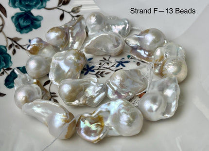 One-Of-A-Kind 15-20x23-31 mm Large Baroque Freshwater Pearl Beads Genuine Natural White and Seaweed Pink Freshwater Baroque Pearls #P2572