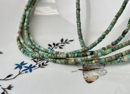 3 mm Genuine Turquoise Heishi Rondelle Shape Genuine Rare Natural Blue Green Color Turquoise Gemstones Loose Beads 15.5 Inches Strand #4479