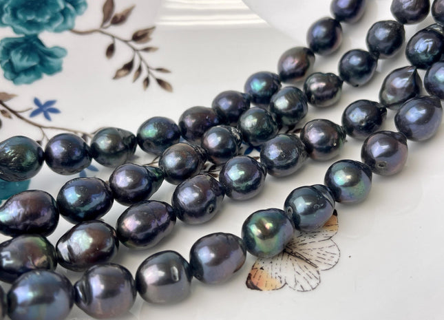 11-12x12-14 mm AA Peacock Edison Baroque Pearls Genuine High Luster Rainbow Peacock Color Edison Pearl Beads #P2574