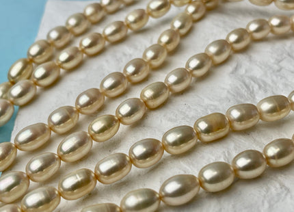 7x9 mm AAA High Luster Multi Light Gold Champagne Rice/Oval Freshwater Pearl Beads Genuine Freshwater Pearl #P2581