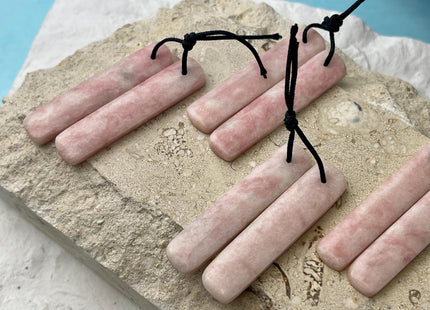 One Pair 10x47 mm Natural Pink Opal Top Drilled Rectangle Cabochon Long Rectangle Matching Mixed Pink White Gemstone Earring Pendant #3351